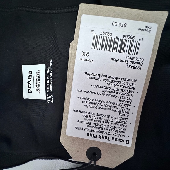 Prana Becksa Black Sleeveless Tank Top Boxy Relaxed Style - Picture 4 of 7
